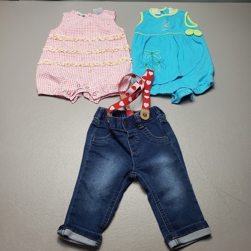 baby girls size 3-6 months summer clothing bundle of 3